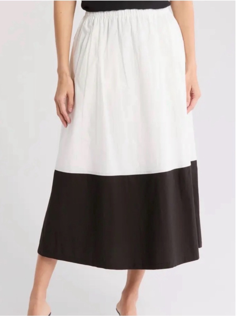 MELLODAY Two-Tone poplin Maxi Skirt